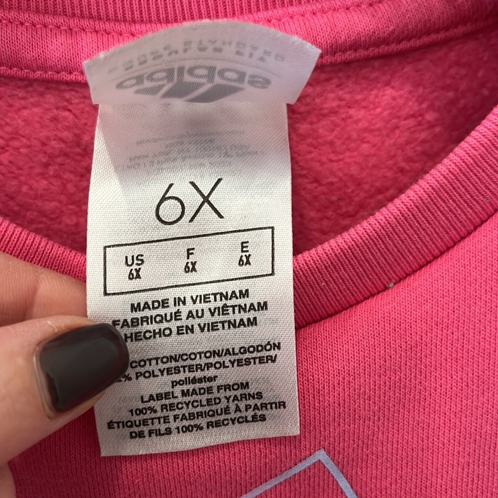 Excellent condition girls bright pink Adidas sweatsuit. Sz 6x - Picture 3 of 6